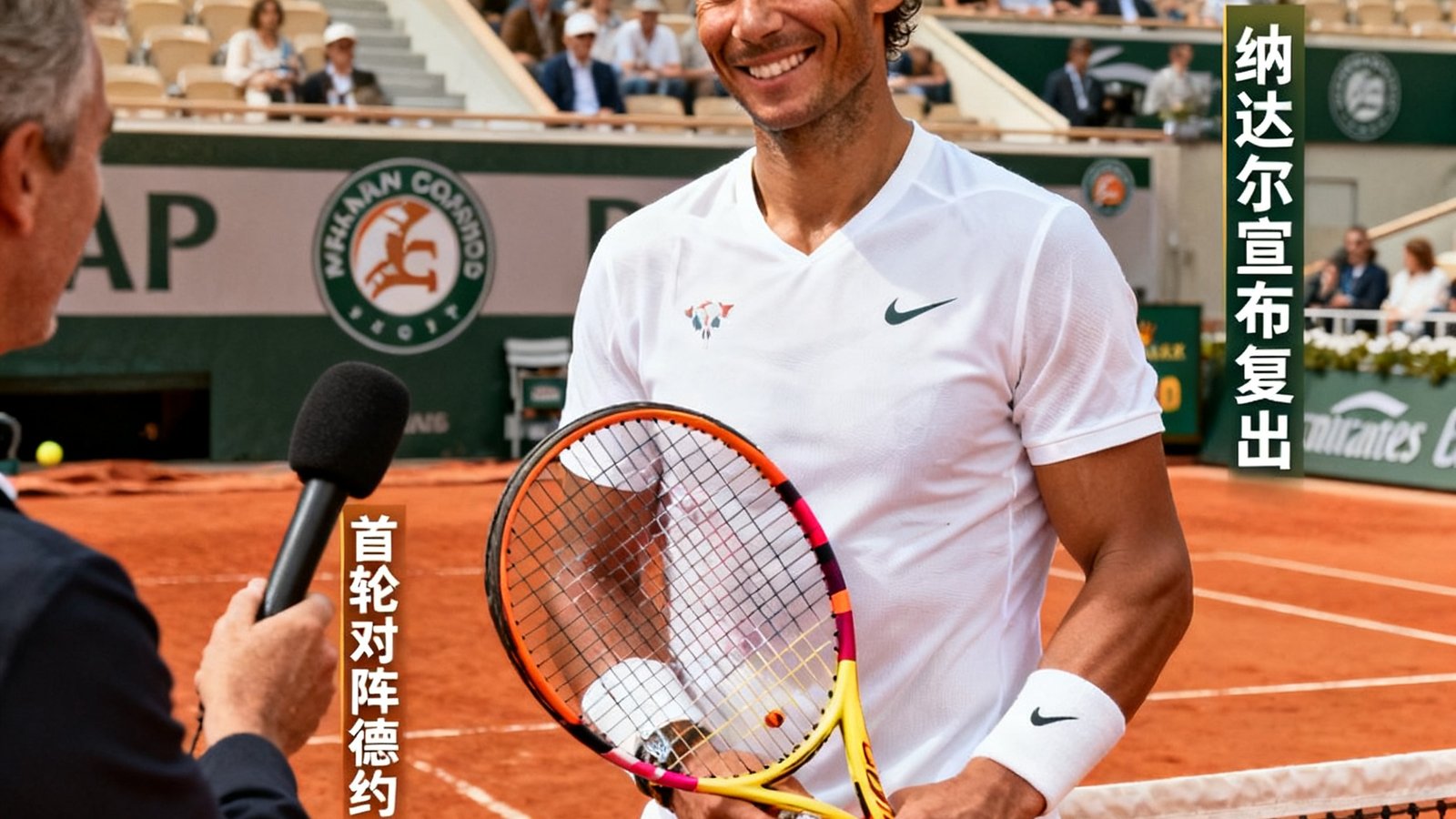 2026法网公开赛纳达尔宣布复出，首轮对阵德约